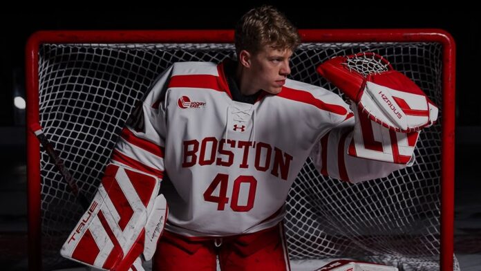 Mikhail Yegorov Devils goalie prospect stats website Mikhail Yegorov Devils goalie prospect Boston University stats website