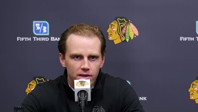 Patrick Kane Blackhawks captain 2026 Patrick Kane speaks at his Chicago Blackhawks introductory press conference in July 2026