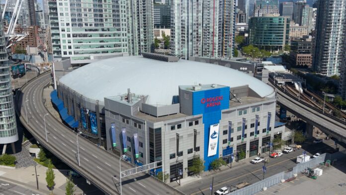 Rogers Arena Canucks radio broadcast 104.9 KiSS FM 2026 Rogers Arena in Vancouver, home of the Canucks, whose radio broadcasts are moving to 104.9 KiSS FM for 2026-27