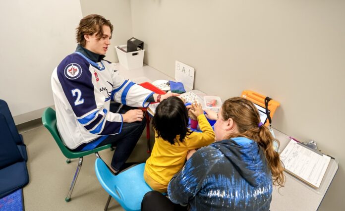 Tyrel Bauer Jets signing Tyrel Bauer Winnipeg Jets signing Manitoba Moose AHL Man of the Year community visit