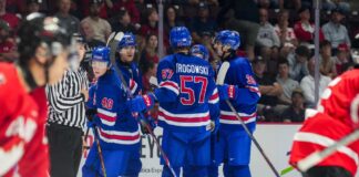 World Junior Summer Showcase: USA Routs Canada 7-2 in Finale Team USA celebrates a goal against Canada in the 2026 World Junior Summer Showcase finale in Windsor
