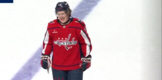 Andrew Cristall Fined: NHL Passes on Face Cross-Check Ban Washington Capitals forward Andrew Cristall skates off the ice after his ejection against the Philadelphia Flyers in Hershey