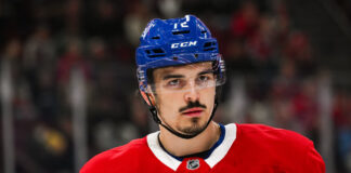 Xhekaj Signing: Canadiens Keep the Sheriff for One More Year Montreal Canadiens defenseman Arber Xhekaj at Bell Centre after signing a one-year contract