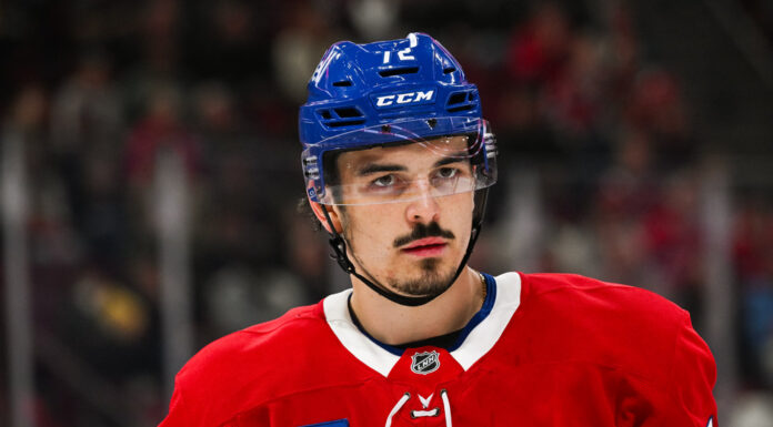 Xhekaj Signing: Canadiens Keep the Sheriff for One More Year Montreal Canadiens defenseman Arber Xhekaj at Bell Centre after signing a one-year contract