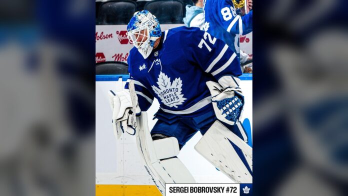 Sergei Bobrovsky Maple Leafs preseason debut Sergei Bobrovsky Toronto Maple Leafs preseason debut vs Canadiens Scotiabank Arena