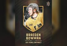 Braeden Bowman Signing: Golden Knights Lock Up Undrafted Winger Braeden Bowman Golden Knights six-year contract extension announcement
