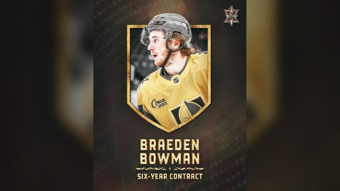 Braeden Bowman Golden Knights six-year contract extension 2026 Braeden Bowman Golden Knights six-year contract extension announcement