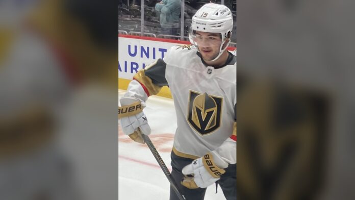 Brendan Brisson Maple Leafs signing Brendan Brisson Maple Leafs signing, forward warms up in Vegas Golden Knights jersey