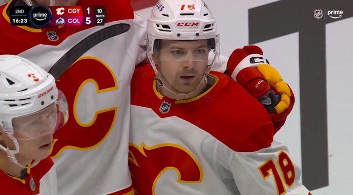 Brennan Othmann Signing: Flames Get Their Last RFA Done Brennan Othmann celebrates a goal with the Calgary Flames in 2026