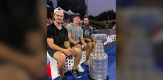 Stanley Cup Hits Pickleball Nationals With Three Canes Sebastian Aho, Andrei Svechnikov and Jalen Chatfield sit courtside with the Stanley Cup at the pickleball national championships in Cary, North Carolina