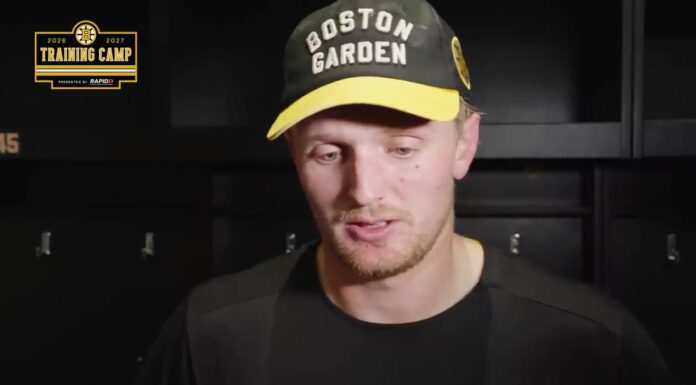 Mittelstadt Extension: ‘It’s a Business. But I Love It Here’ Casey Mittelstadt speaks to reporters at Boston Bruins training camp in September 2026