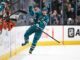 Sharks Name Celebrini Captain, 11th in Team History Macklin Celebrini celebrates a goal for the San Jose Sharks in the teal home jersey