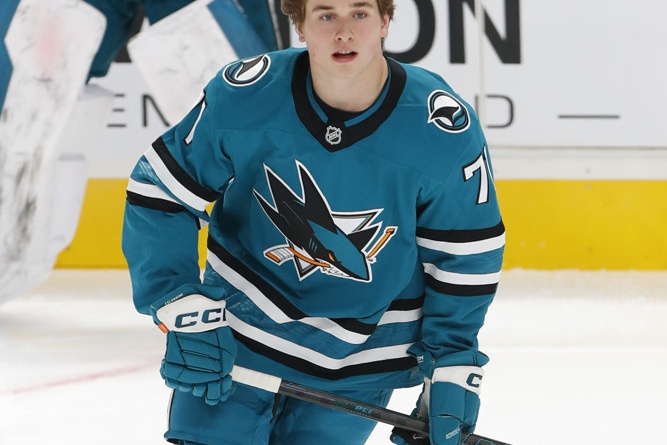 celebrini-teal-jersey-warmup-2026 Macklin Celebrini San Jose Sharks warmup teal home jersey