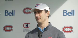 Kreider on Montreal: ‘It’s Not Just a Sport, It’s a Religion’ Chris Kreider speaks to reporters in a Montreal Canadiens hat at the team golf tournament in Laval