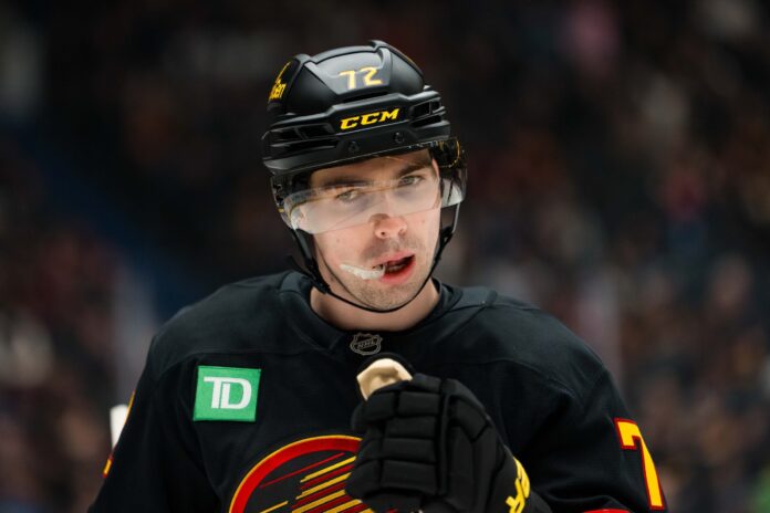 NHL: New Jersey Devils at Vancouver Canucks Filip Chytil Vancouver Canucks center in black alternate jersey