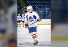 Cole Eiserman Roster Spot: ‘An NHL-Level Shot, For Sure’ Cole Eiserman skates in a Bridgeport Islanders practice jersey ahead of New York Islanders training camp