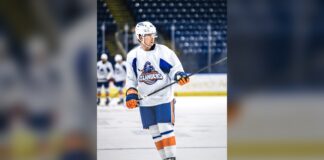 Cole Eiserman Roster Spot: ‘An NHL-Level Shot, For Sure’ Cole Eiserman skates in a Bridgeport Islanders practice jersey ahead of New York Islanders training camp