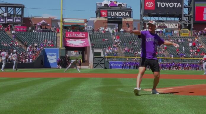 Devon Toews First Pitch: Avalanche D-Man Deals a Strike Avalanche defenseman Devon Toews throws out the ceremonial first pitch at Coors Field