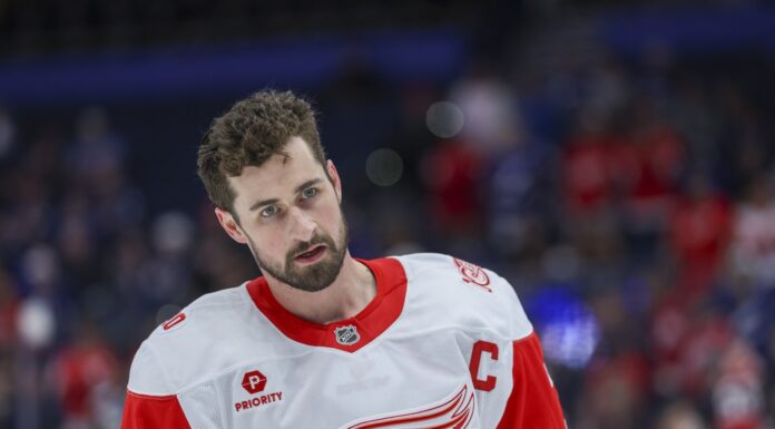 Larkin Trade: Ilitch Says He Could Be Here All Season Detroit Red Wings center Dylan Larkin warms up before a game against the Tampa Bay Lightning