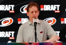 Nikishin Contract: Tulsky Says Both Sides Seek ‘Resolution’ Carolina Hurricanes general manager Eric Tulsky speaks at a press conference