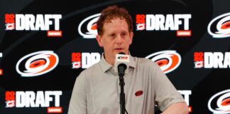 Nikishin Contract: Tulsky Says Both Sides Seek ‘Resolution’ Carolina Hurricanes general manager Eric Tulsky speaks at a press conference