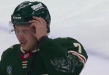 Brock Faber Injury: Wild D-Man Had Surgery on Fractured Skull Minnesota Wild defenseman Brock Faber holds his helmet after taking a shot to the head in preseason game against the Dallas Stars