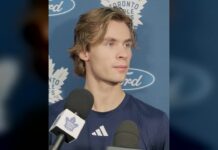Gavin McKenna Preseason Debut Set for Saturday vs. Canadiens Gavin McKenna speaks to media at Toronto Maple Leafs training camp before his NHL preseason debut