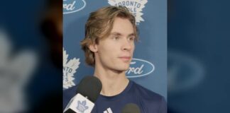 Gavin McKenna Preseason Debut Set for Saturday vs. Canadiens Gavin McKenna speaks to media at Toronto Maple Leafs training camp before his NHL preseason debut