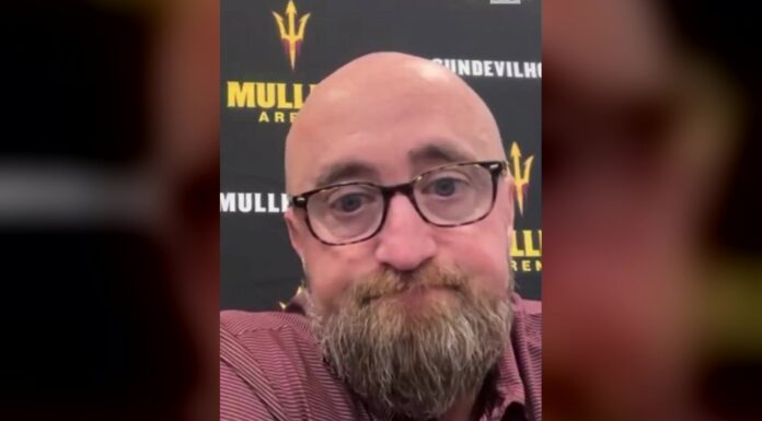 ASU Head Coach Greg Powers Placed on Administrative Leave Arizona State hockey coach Greg Powers at NCHC media day before being placed on administrative leave
