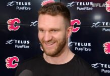 Huberdeau Injury: Flames Winger Out for Season Opener Calgary Flames winger Jonathan Huberdeau speaks with media as he recovers from hip resurfacing surgery