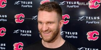 Huberdeau Injury: Flames Winger Out for Season Opener Calgary Flames winger Jonathan Huberdeau speaks with media as he recovers from hip resurfacing surgery