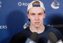 Lekkerimaki Contract Year: ‘Not Big Enough or Fast Enough’ Jonathan Lekkerimaki speaks to media after a Vancouver Canucks game during the 2025-26 season