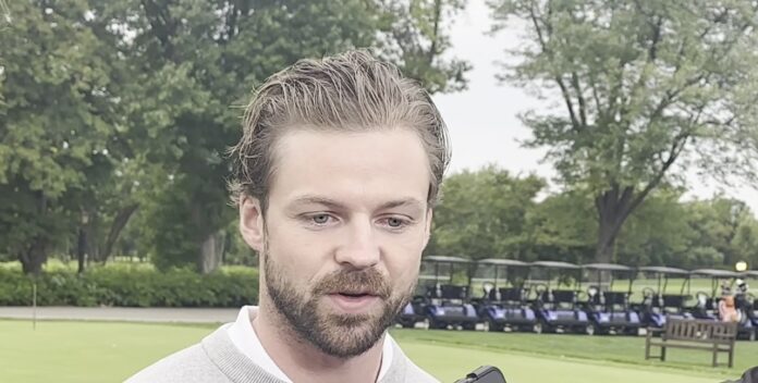 Josh Morrissey Jets golf tournament media availability Josh Morrissey speaks to reporters at the Winnipeg Jets golf tournament about the Connor Hellebuyck trade request
