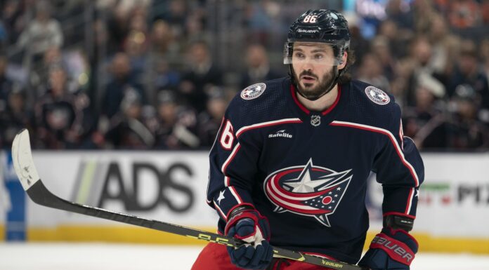 Marchenko Trade: Maple Leafs, Blue Jackets in ‘Deep’ Talks Columbus Blue Jackets right wing Kirill Marchenko #86 looks on during a game at Nationwide Arena