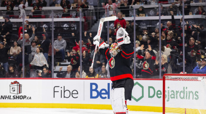 Linus Ullmark Injury: Senators Goalie Pulled After Collision Ottawa Senators goalie Linus Ullmark celebrates an overtime win