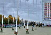 Lokomotiv Plane Crash: 15 Years Since Hockey’s Darkest Day Lokomotiv Yaroslavl memorial banner reading Our Team Forever with player portraits on Arena 2000 in Yaroslavl after the 2011 plane crash