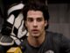 Luke Evangelista Trade: Devils Land 56-Point Winger Luke Evangelista speaks to media before a Nashville Predators game before his trade to the New Jersey Devils