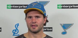 McTavish on Ducks Trade: ‘I Have a Chip on My Shoulder’ St. Louis Blues center Mason McTavish speaks to reporters after an informal skate at Centene Community Ice Center