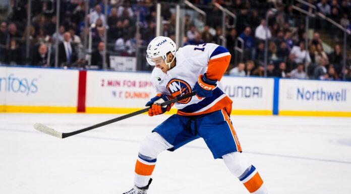 Barzal Injury: Islanders Star Shut Down for Two Weeks New York Islanders center Mathew Barzal skates with the puck against the New York Rangers at Madison Square Garden