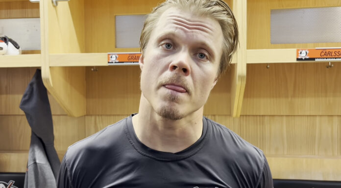 Mikael Granlund Named Ducks Captain, 10th in Team History Anaheim Ducks forward Mikael Granlund speaks at his locker stall during training camp after being named the 10th captain in franchise history