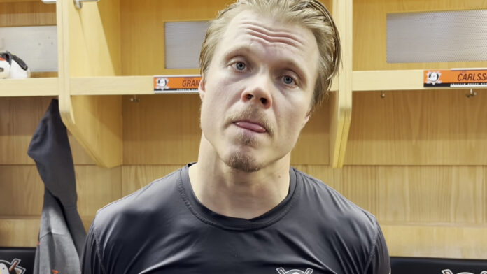 Mikael Granlund named Ducks captain 2026 Anaheim Ducks forward Mikael Granlund speaks at his locker stall during training camp after being named the 10th captain in franchise history