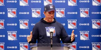 Rangers Top Line: Sullivan Puts Dorofeyev on JT Miller’s Wing New York Rangers head coach Mike Sullivan speaks to reporters at training camp media availability on September 19, 2026