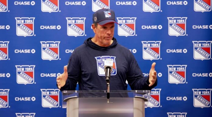 Rangers Top Line: Sullivan Puts Dorofeyev on JT Miller’s Wing New York Rangers head coach Mike Sullivan speaks to reporters at training camp media availability on September 19, 2026