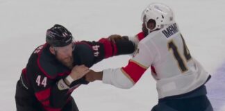 Deslauriers Hot Mic: Canes Enforcer Chirps Imama After Fight Hurricanes forward Nic Deslauriers fights Panthers forward Boko Imama in the first fight of the 2026-27 NHL season