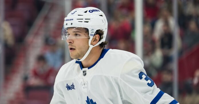 Nick Blankenburg Maple Leafs signing Nick Blankenburg skates for the Toronto Maple Leafs during a preseason game against the Montreal Canadiens