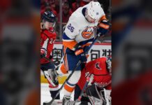 Oliver Wahlstrom Signing: Former 11th Pick Heads to Sweden New York Islanders right wing Oliver Wahlstrom jumps in front of the net against the Washington Capitals