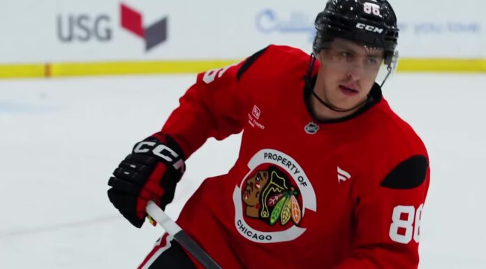 Patrick Kane: ‘A Lot Left on the Table’ at Blackhawks Camp Patrick Kane skates in a Chicago Blackhawks practice jersey on the first day of training camp in September 2026