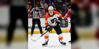 Martone on Flyers Hype: ‘I Like the High-Pressure Moments’ Porter Martone Flyers forward skating during his NHL debut at Capital One Arena