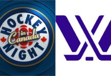 PWHL Lands CBC Deal, Takes Over Hockey Night in Canada Hockey Night in Canada logo beside the PWHL logo for the CBC and PWHL broadcast partnership