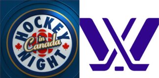 PWHL Lands CBC Deal, Takes Over Hockey Night in Canada Hockey Night in Canada logo beside the PWHL logo for the CBC and PWHL broadcast partnership